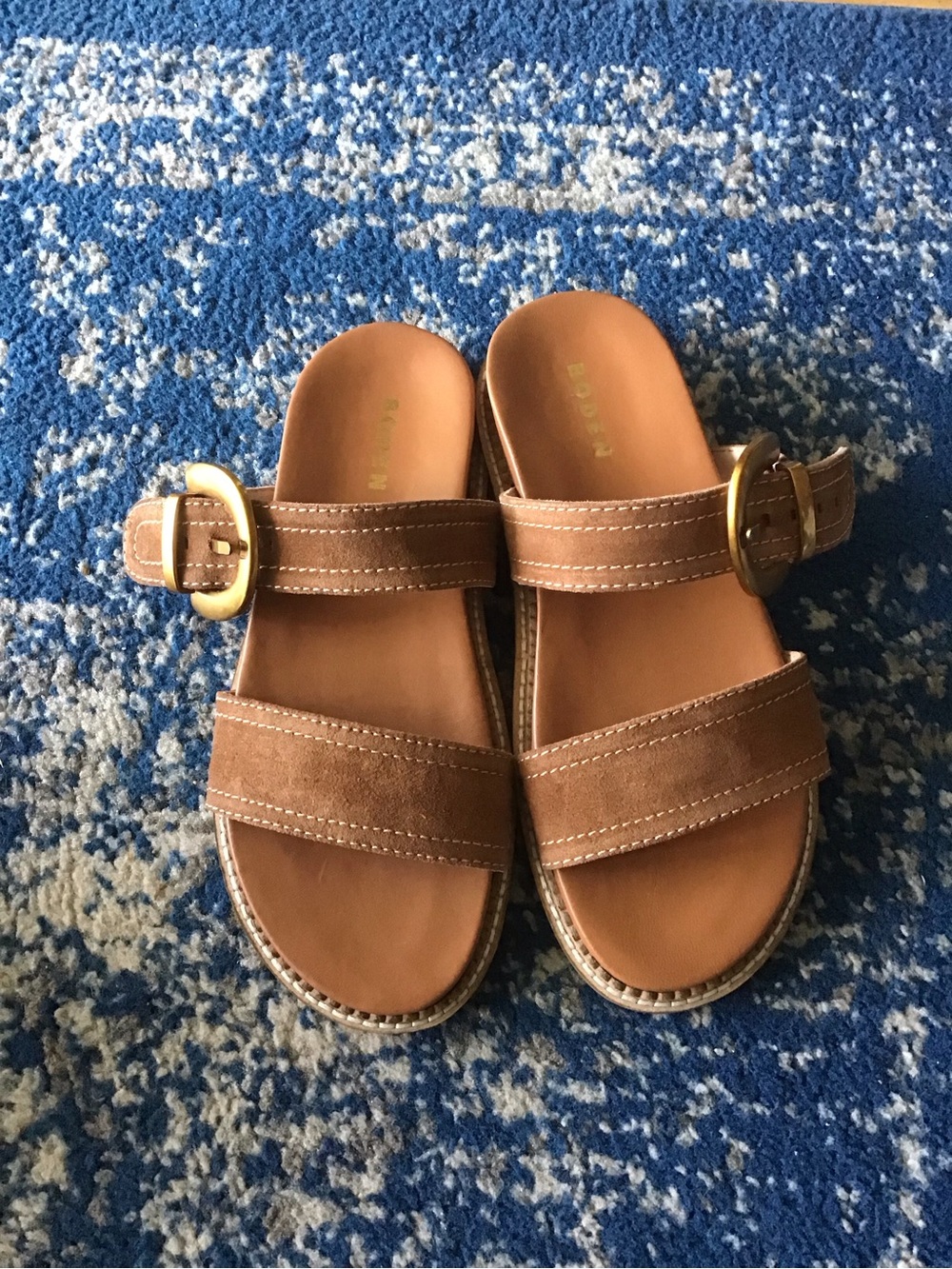 Boden Caryl Double Strap Suede Sandals